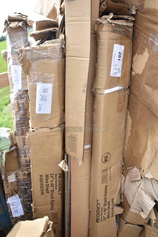 2 BRAND NEW SCRATCH AND DENT! Regency 460EB2448 NSF 24" Wide Black Epoxy Stationary 4 Basket and 1 Shelf Kit. 2 Times Your Bid! May Be Missing Pieces.  - Image 2 of 4