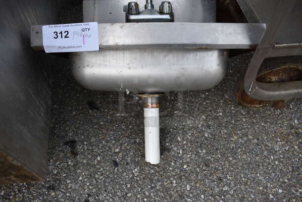 Stainless Steel Commercial Single Bay Wall Mount Sink w/ Faucet and Handles. 17x15x20 - Image 5 of 5