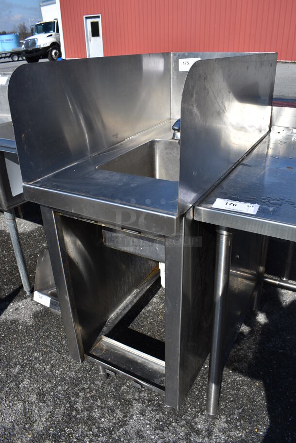 Stainless Steel Commercial Single Bay Sink w/ Faucet, Handle, Side and Back Splash Guards. 18x36x47. Bay 11x15x11 - Image 4 of 5