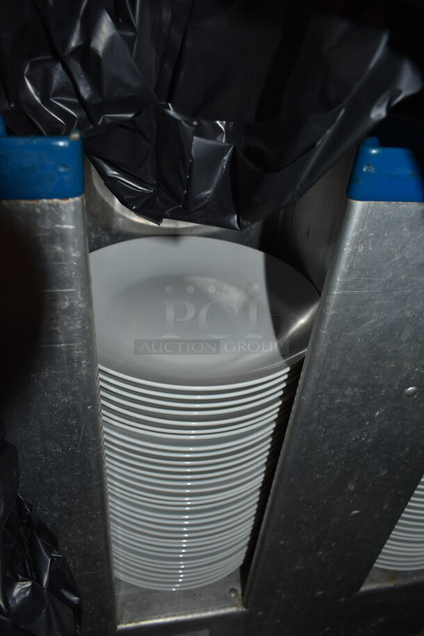 Metal Commercial Dish Carts on Commercial Casters w/ Contents Including Ceramic Plates. (ice room) - Image 3 of 3