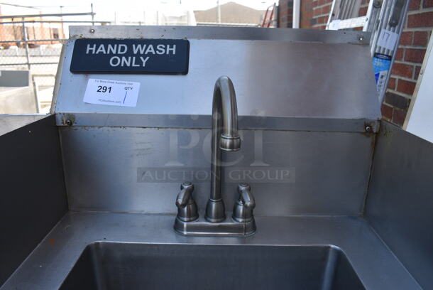 Stainless Steel Commercial Single Bay Sink w/ Faucet, Handles and Side Splash Guards. 24x27x51 - Image 4 of 5