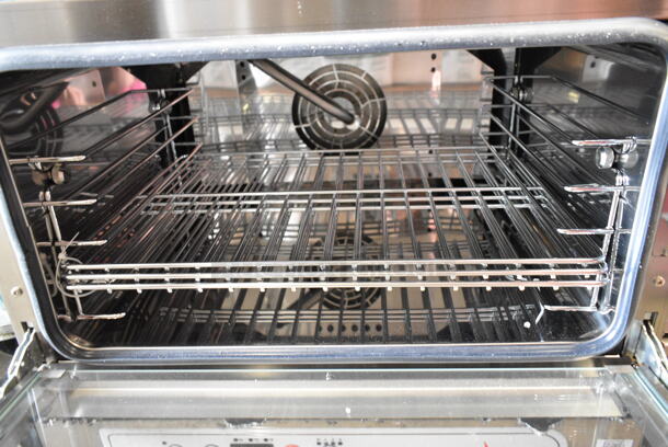 BRAND NEW SCRATCH AND DENT! Cooking Performance Group CPG 351COHD3A Stainless Steel Countertop Half Size Electric Powered Convection Oven. See Pictures for Broken Glass on Door. 120 Volts, 1 Phase. Tested and Working! - Image 5 of 6