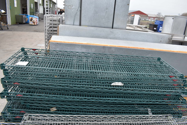 ALL ONE MONEY! Lot of 26 Green Finish Wire Shelves. 60x18x1.5 - Image 4 of 4