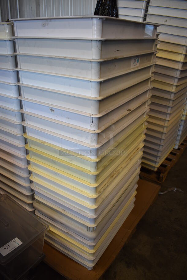 Pallet Lot of 60 White Poly Dough Bins. 18x26x3. 60 Times Your Bid!  - Image 4 of 5