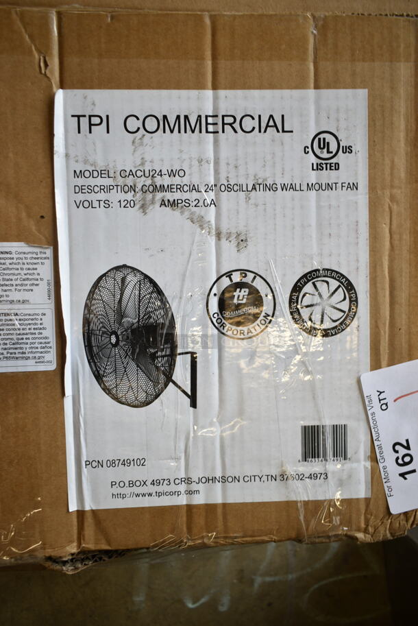 BRAND NEW SCRATCH AND DENT! TPI 910CACU24WO  CACU 24-WO 24" 3-Speed Oscillating Industrial Wall-Mount Fan - 1/4 hp, 3,200 CFM - Image 4 of 5