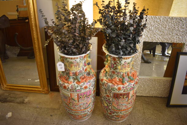 2 VINTAGE Chinese Porcelain Vases. 2 Times Your Bid! - Image 2 of 9