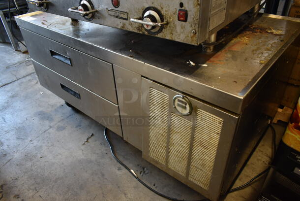 Delfield Stainless Steel Commercial 2 Drawer Chef Base on Commercial Casters. Tested and Working! - Image 2 of 6