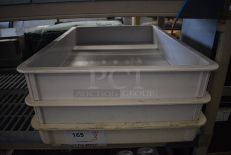 3 White Poly Dough Bins. 18x26x3. 3 Times Your Bid!