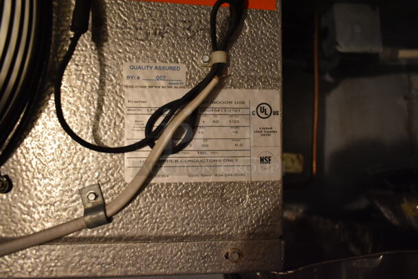 2 Harford Walk In Boxes That Make One 17'x9.5'x7.5' Combo Box w/ Russell STE26-75B-D 230 Volt, 1 Phase Evaporator and Kramer 230 Volt, 1 Phase Evaporator. Does Not Include Contents. Left Side is 8'x9.5'x7.5' and Right Side is 9'x9.5'x7.5'. 2 Times Your Bid! BUYER MUST REMOVE: This Item CANNOT Be Transported; Must Pick Up By Appointment Only. Freon Will Be Removed Before Pick Up Day. Tested and Working! (dish room) - Image 12 of 12