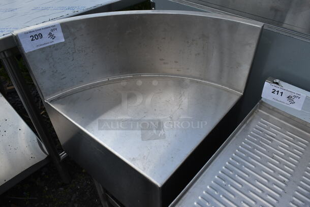Stainless Steel Commercial Curved Counter w/ Back Splash. - Image 2 of 3