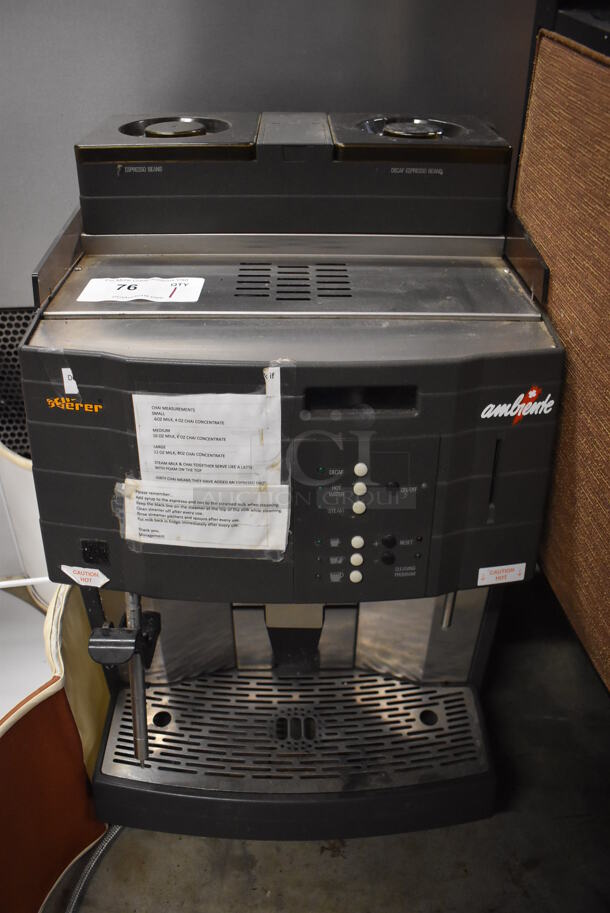 Schaerer Ambiente Stainless Steel Commercial Countertop Coffee Espresso Machine w/ Steam Wand. 210 Volts. 17x21x28