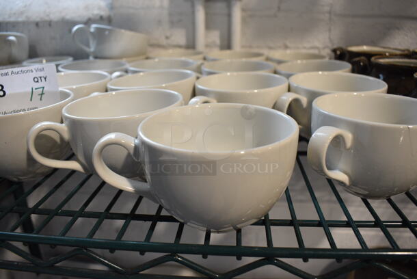 17 White Ceramic Mugs. 5.5x4x3. 17 Times Your Bid!