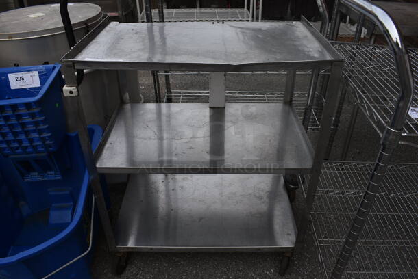 Stainless Steel 3 Tier Cart on Commercial Casters. 27x18x32.5