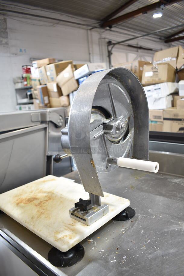 Duke RUF-48 Stainless Steel Commercial 2 Door Work Top Cooler w/ Nemco Vegetable Slicer on Mount. 120 Volts, 1 Phase. Tested and Working! - Image 3 of 9