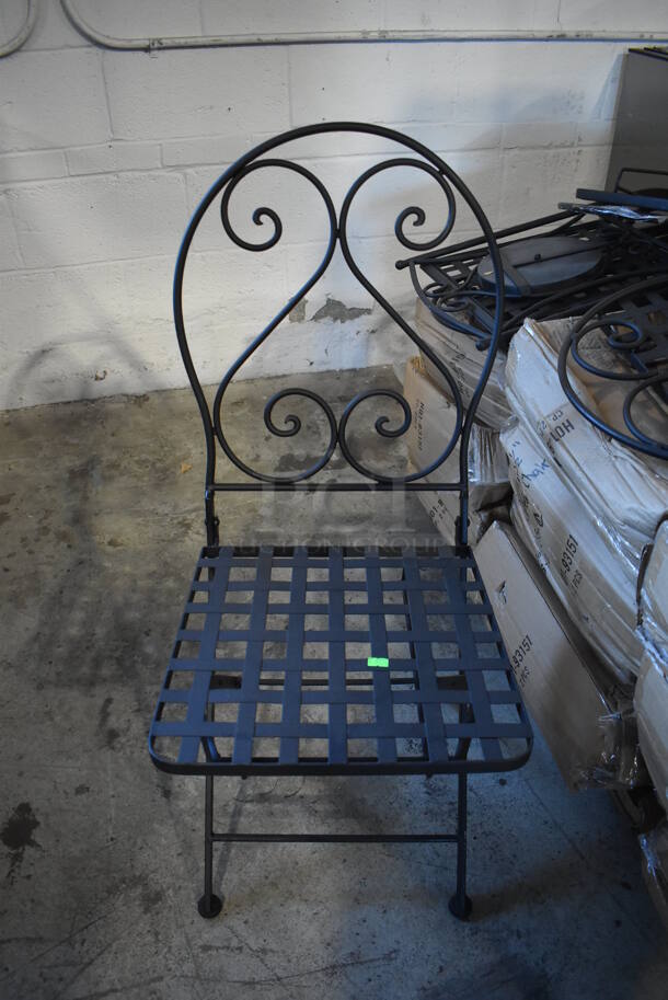 PALLET LOT OF 28 BRAND NEW! Black Metal Mesh Patio Chairs. 15.5x19x35. 28 Times Your Bid!