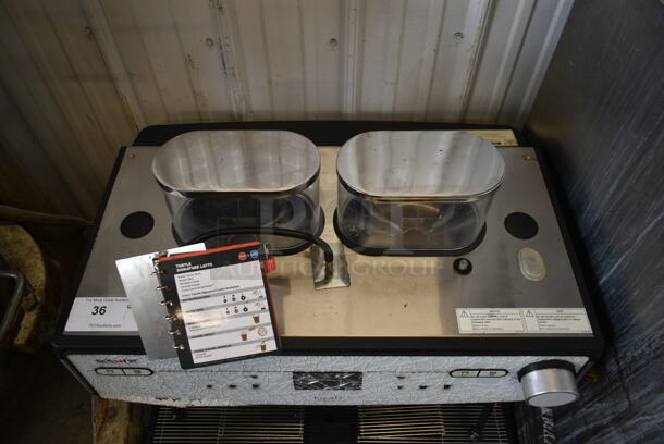 2018 Schaerer Barista Stainless Steel Commercial Countertop 2 Group Espresso Machine w/ 2 Steam Wands and 2 Hoppers. 208/240 Volts, 1 Phase. See Pictures For Cracked Control Panel. - Image 3 of 6
