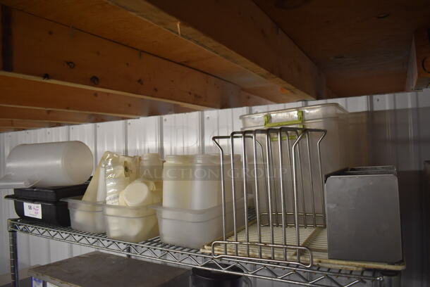 ALL ONE MONEY! Tier Lot of Various Items Including Metal Cutting Board Rack and Poly Condiment Bottles - Image 1 of 6