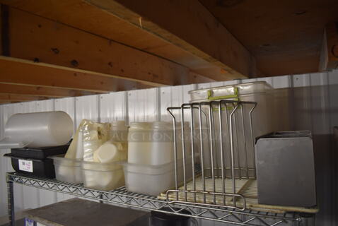 ALL ONE MONEY! Tier Lot of Various Items Including Metal Cutting Board Rack and Poly Condiment Bottles