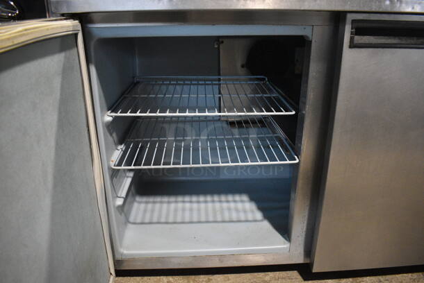 Delfield Model ST4048 Stainless Steel Commercial 2 Door Work Top Cooler w/ Backsplash on Commercial Casters. 115 Volts, 1 Phase. 48x29x36. Tested and Working! - Image 4 of 5