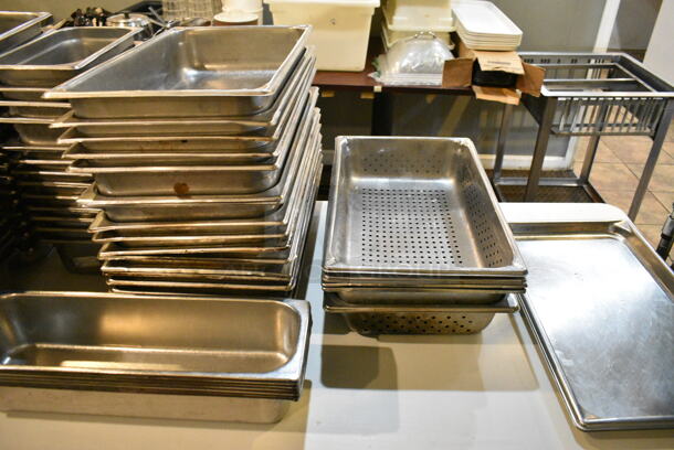 ALL ONE MONEY! Lot of Various Items Including Stainless Steel Drop In Bins. Does Not Include Table. (main dining room) - Image 4 of 4