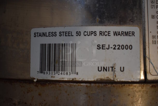 Thunder Group SEJ-22000 Stainless Steel Countertop Rice Warmer. 115 Volts, 1 Phase. Tested and Working! - Image 6 of 6