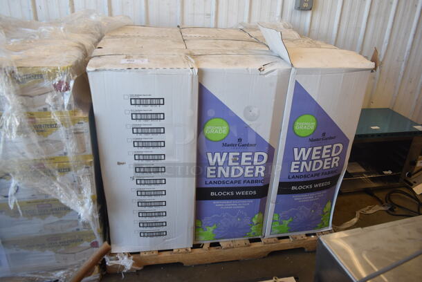 PALLET LOT! 9 Cases of NEW Weed Ender Landscape Fabric. 9 Times Your Bid!