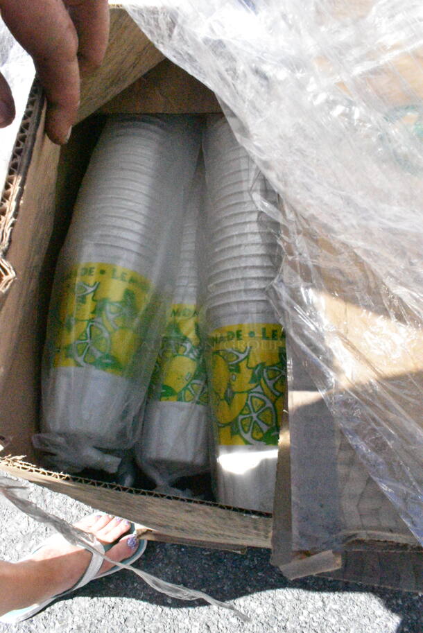 7 BRAND NEW Boxes Including Dart Y9 Conex Galaxy 9 oz. Translucent Plastic Cold Cup - 2500/Case, 5002WRAPNAP Choice WrapNap White 1/4 Fold 2-Ply Dinner Napkin 16" x 16" - 3000/Case, 500CC16 Choice Clear PET Customizable Plastic Cold Cup - 16 oz. - 1000/Case, 85HTB 8" x 8" x 3" Black Foam Square Take Out Container. 7 Times Your Bid!  - Image 8 of 9