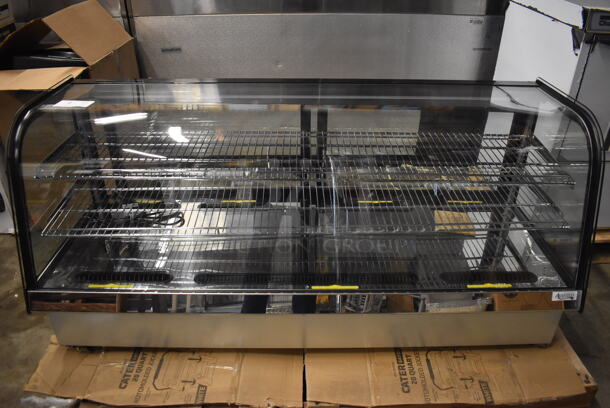 BRAND NEW! Avantco 360BCDI60B Metal Commercial Countertop Black Curved Refrigerated Drop-In Countertop Bakery Display Case Merchandiser. 110-120 Volts, 1 Phase. 60x24x26. Tested and Working! - Image 1 of 5