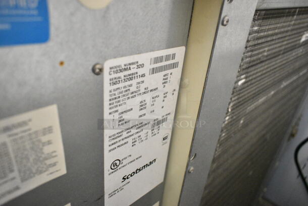 Scotsman C1030MA-32D Stainless Steel Commercial Ice Machine Head. 208/230 Volts, 1 Phase.  - Image 2 of 3
