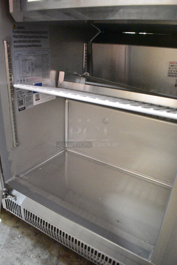 BRAND NEW SCRATCH AND DENT! 2023 Avantco 178SSCFT72HC Stainless Steel Commercial Refrigerated Salad Bar / Cold Food Table on Commercial Casters. 115 Volts, 1 Phase. Tested and Working! - Image 7 of 8