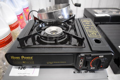 Home Power HP-1000 Metal Countertop Butane Powered Single Burner Range. 14x12x4.5