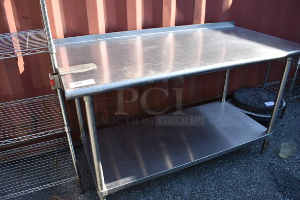 Stainless Steel Commercial Table w/ Commercial Can Opener Mount and Metal Under Shelf. 60x30x37 - Image 2 of 5