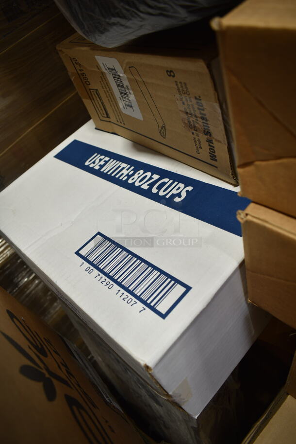 PALLET LOT of 30 BRAND NEW Boxes Including 3 Box Rubbermaid Q851-20 Dust Mops, LCTS-44 Lids, 6 Box 9789 Gunther Tooties, 3 Box PWP 11175 Tall Fluted Dome for Pie. 30 Times Your Bid!  - Image 3 of 12
