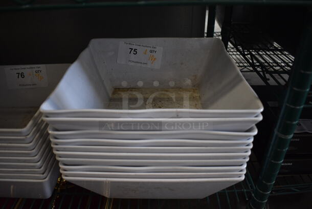 ALL ONE MONEY! Lot of 10 White Poly Bowls. 12x12x4