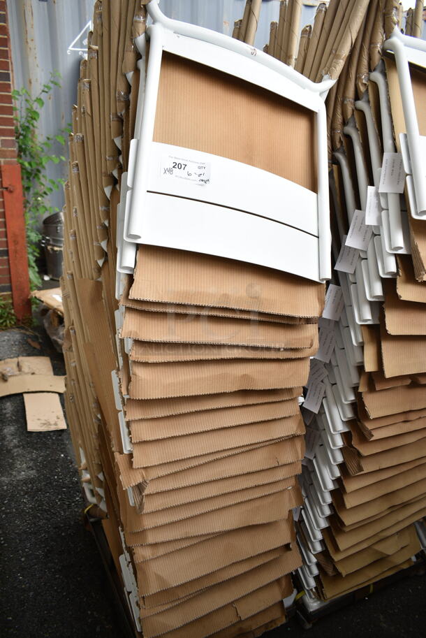 48 BRAND NEW! BFM Seating PH812CWH White Beachcomber Outdoor Dining Height Chair. 48 Times Your Bid! - Image 4 of 6