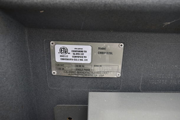 Cambro CMBH1826L Gray Poly Insulated Low Profile Electric Powered Heating / Cooling Food Case on Commercial Casters. 115 Volts, 1 Phase. (outside shed) - Image 9 of 9