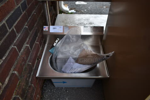 BRAND NEW SCRATCH AND DENT! Eagle HSA-10-FK Stainless Steel Commercial Single Bay Wall Mount Sink.