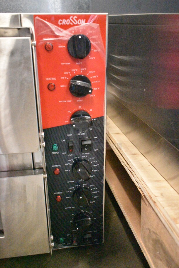 BRAND NEW SCRATCH AND DENT! 2024 Crosson CPO-320 Stainless Steel Commercial Countertop Electric Powered 2 Deck Pizza Oven w/ Cooking Stones. 120 Volts, 1 Phase. Tested and Working! - Image 2 of 5
