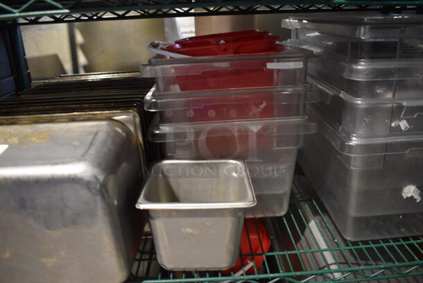 ALL ONE MONEY! Tier Lot of Various Items Including Stainless Steel Drop In Bins and Poly Bins - Image 3 of 6