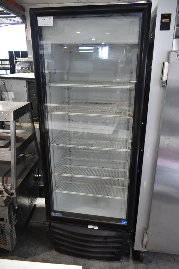 Imbera G319 ENERGY STAR Metal Commercial Single Door Reach In Cooler Merchandiser w/ Poly Coated Racks. 115 Volts, 1 Phase. Tested and Working!
