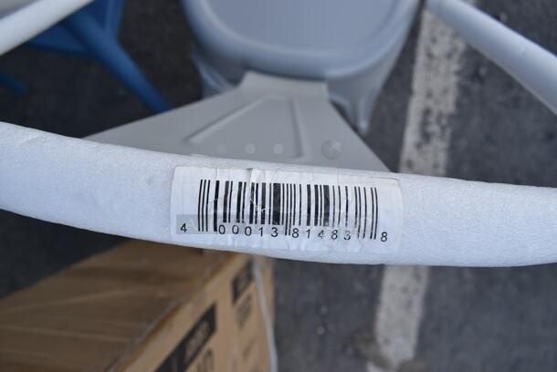 2 BRAND NEW SCRATCH AND DENT! Chairs; 427CRESINSBL Blue Poly Louise Chair and Lancaster Table & Seating 164CMCAFESIL Alloy Series Silver Outdoor Cafe Chair. 2 Times Your Bid! - Image 6 of 7