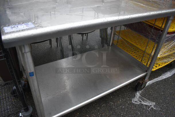 Stainless Steel Table w/ Under Shelf on Commercial Casters. 48x30x36 - Image 3 of 5
