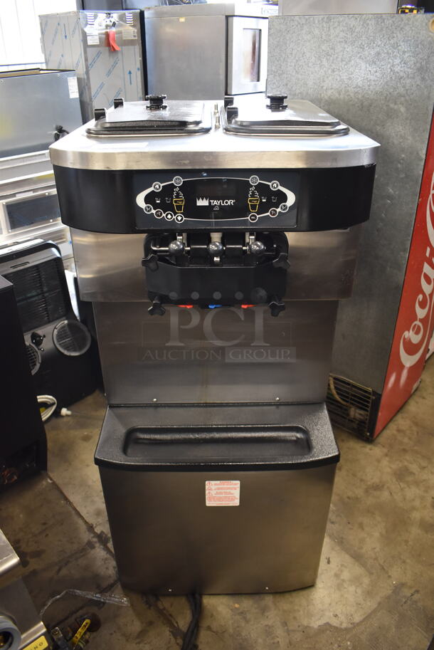2010 Taylor C713-33 Commercial Stainless Steel Air Cooled Soft Serve Ice Cream Machine With Two Hoppers. 208-230V, 3 Phase. 