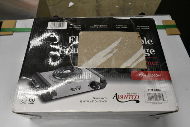 BRAND NEW SCRATCH AND DENT! Avantco 177EB100 Single Burner Countertop Range. 120 Volts, 1 Phase.  - Image 2 of 4