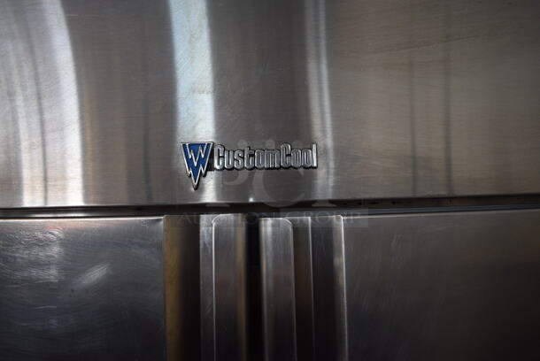 CustomCool Model RIR2SC Stainless Steel Commercial 2 Door Reach In Cooler w/ Poly Coated Racks on Commercial Casters. 115 Volts, 1 Phase. 55.5x32x80. Tested and Working! - Image 2 of 5