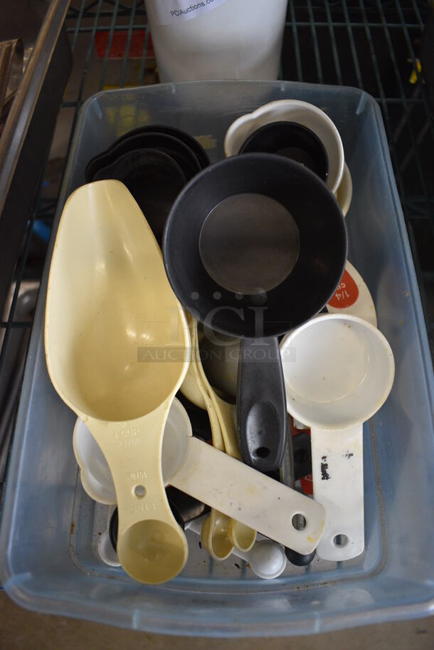 ALL ONE MONEY! Lot of Various Poly Utensils in Blue Tinted Poly Bin! - Image 4 of 4