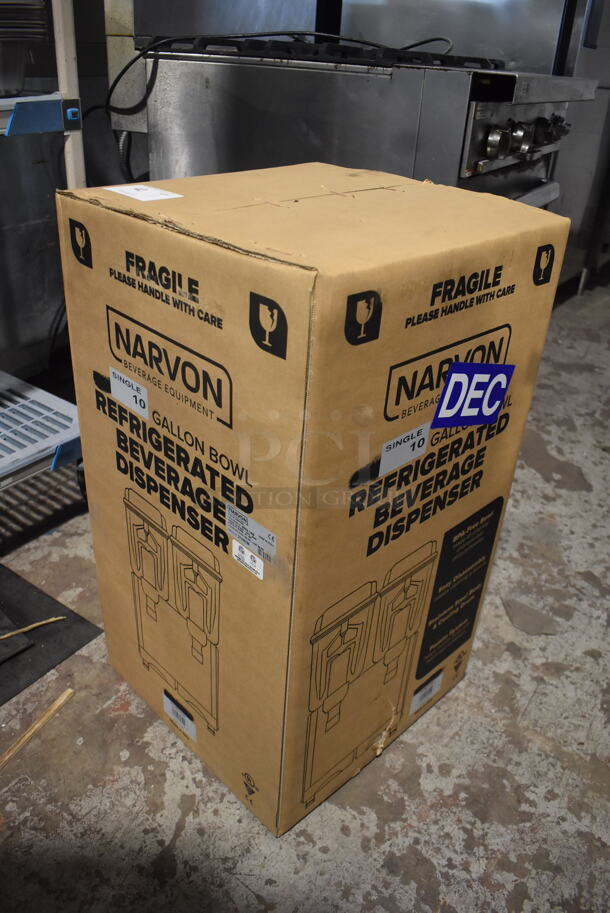 BRAND NEW IN BOX! Narvon MEGA 140S 378D10G1 Stainless Steel Commercial Single 10 Gallon Bowl Refrigerated Beverage Dispenser. 120 Volts, 1 Phase. Tested and Working! - Image 3 of 4