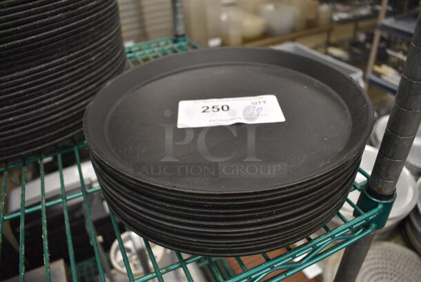 12 Round Black Serving Trays. 11x11x1. 12 Times Your Bid!