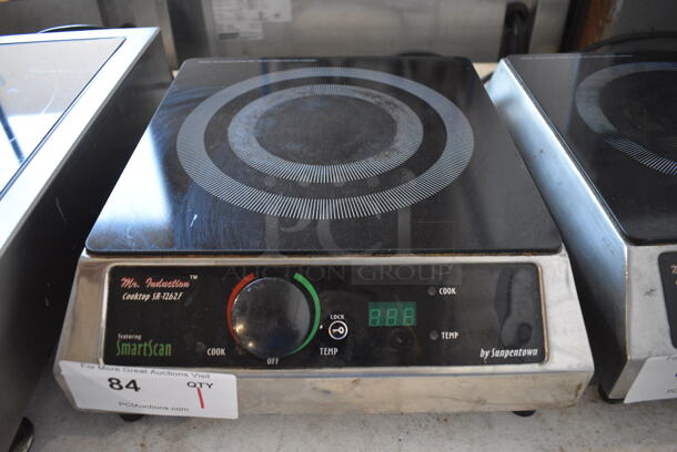 Mr Induction Model SR-1262F-1 Stainless Steel Commercial Countertop Electric Powered Single Burner Induction Range. 208-240 Volts. 13x14.5x5