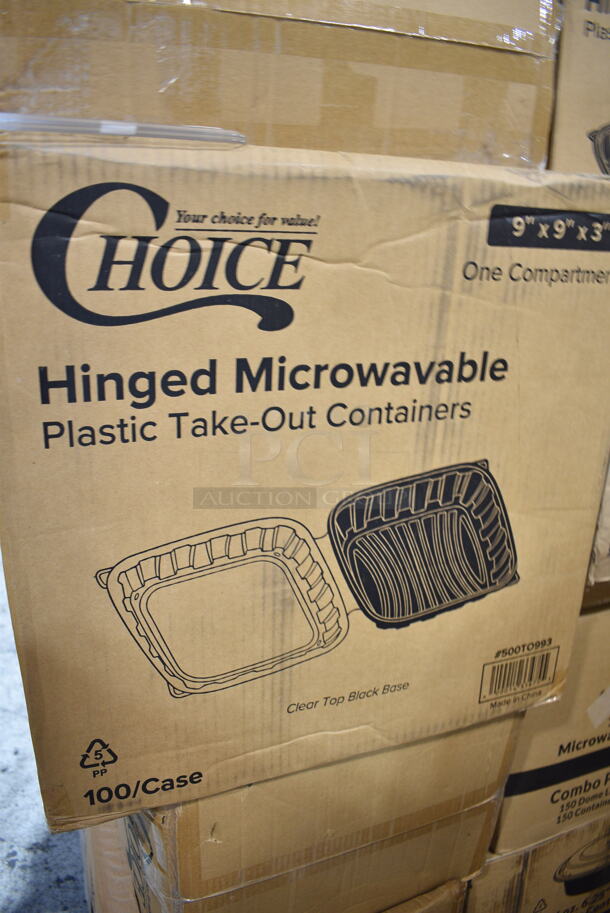 PALLET LOT of 29 BRAND NEW Boxes Including 2 Box Avantco 177FRYGUARD 18 Gauge Stainless Steel Splash Guard for FF and EF Series - 20 1/2" x 18", 2 Box 129MCR16B Choice 16 oz. Black 6 1/4" Round Microwavable Heavy Weight Container with Lid - 150/Case, 128HD16COMBO OneUp by Choice Kraft 2-Ply Wide Interfold 6 1/2" x 8 1/2" Dispenser Napkin - 6000/Case, 500TO883C3 Choice 8" x 8" x 3" Microwaveable 3-Compartment Black / Clear Plastic Hinged Container - 100/Case, 2 Box 500TO993 Choice 9" x 9" x 3" Microwavable 1-Compartment Black / Clear Plastic Hinged Container - 100/Case, 21480CWCCL Cambro 80CWC135 Camwear 1/8 Size Clear Polycarbonate Flat Lid, 2 Box 760SOUP8KFT EcoChoice 8 oz. Kraft Paper Food Cup with Vented Lid - 250/Case, 2 Box 50020C Choice 20 oz. Coffee Print Poly Paper Hot Cup - 600/Case, 3 Box 5014455HVY Lavex Hercules 56 Gallon 2 Mil 44" x 55" Low Density Heavy-Duty BlackCan Liner / Trash Bag - 50/Case, 130HCUTKWR Visions Individually Wrapped White Heavy Weight Plastic Knife - 1000/Case, Fineline 42RCL2432 Conserveware PETE Dome Lid for 24/32 oz. Rectangular Bowls - 300/Case, 130WSPOON Choice Medium Weight White Plastic Teaspoon - 1000/Case, 760BB12 Carnival King 12 oz. Clear Plastic Banana Split Boat - 500/Case, Bar Height Stool. 29 Times Your Bid! - Image 4 of 12
